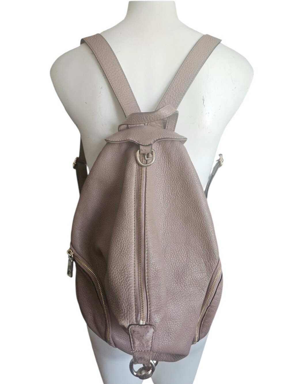 Rebecca Minkoff Taupe Julian Pebbled Leather Backpack
